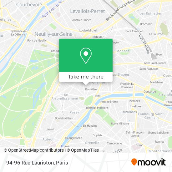 Mapa 94-96 Rue Lauriston
