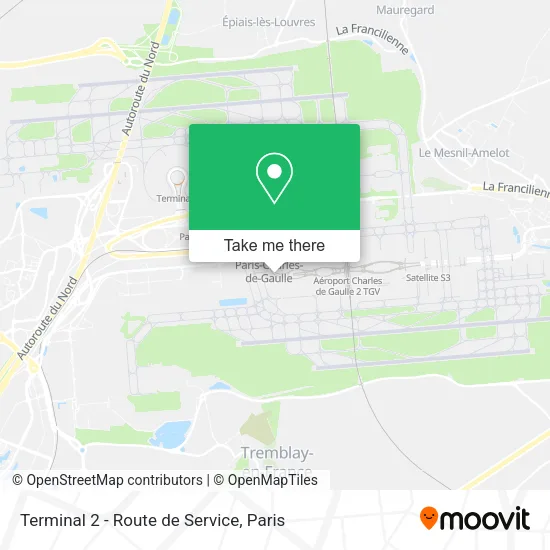 Terminal 2 - Route de Service map