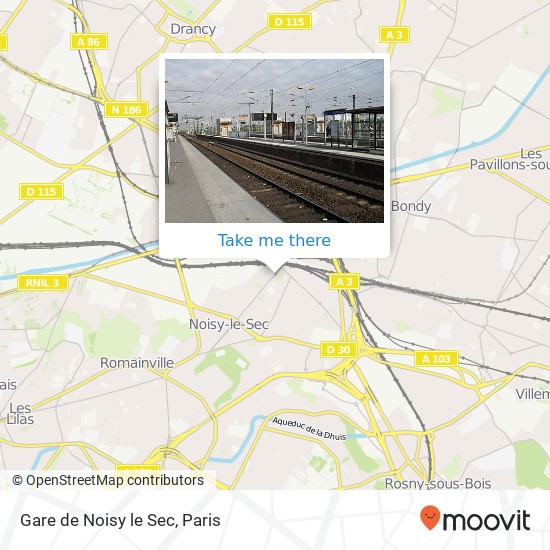 Gare de Noisy le Sec map