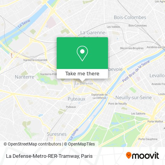 La Defense-Metro-RER-Tramway map