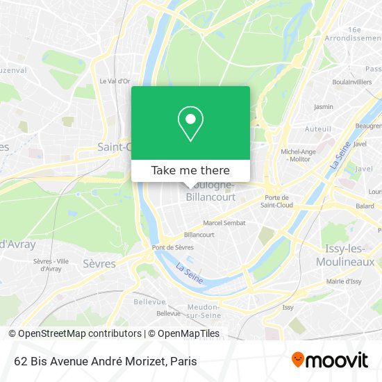 Mapa 62 Bis Avenue André Morizet