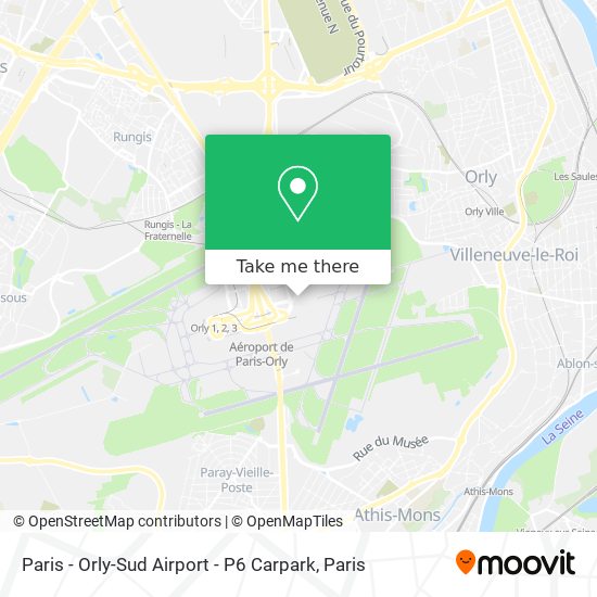 Paris - Orly-Sud Airport - P6 Carpark map