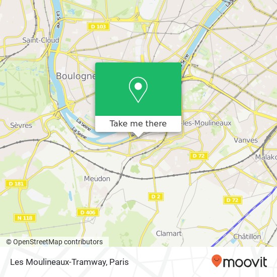 Mapa Les Moulineaux-Tramway