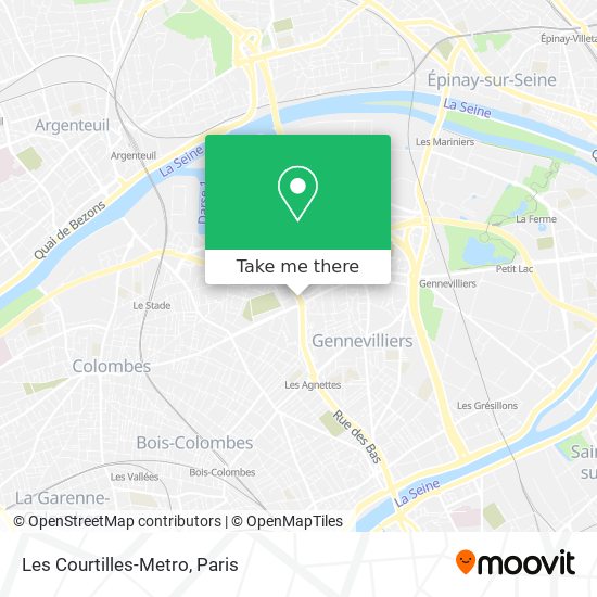 Mapa Les Courtilles-Metro