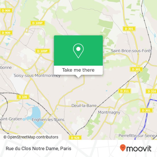 Mapa Rue du Clos Notre Dame