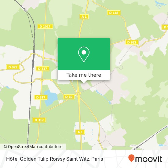 Hôtel Golden Tulip Roissy Saint Witz map