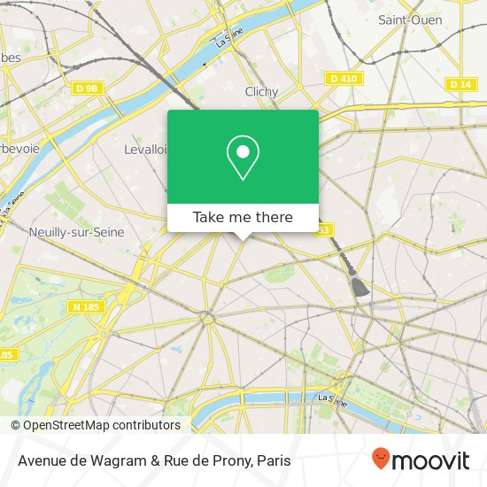 Mapa Avenue de Wagram & Rue de Prony