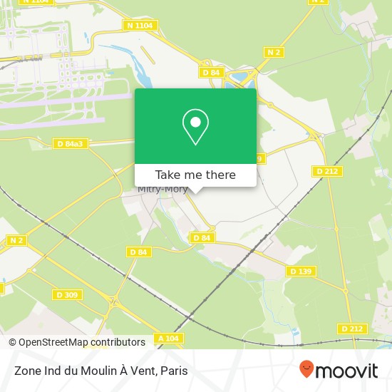 Mapa Zone Ind du Moulin À Vent