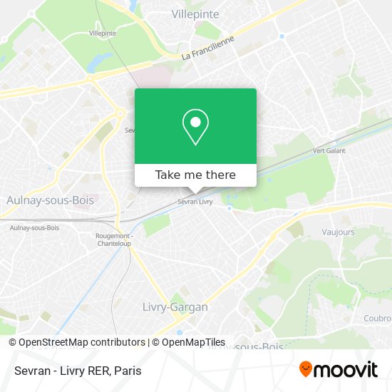 Sevran - Livry RER map
