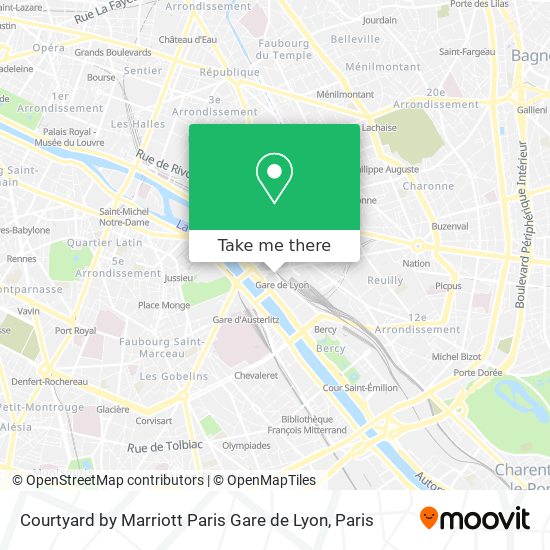Mapa Courtyard by Marriott Paris Gare de Lyon