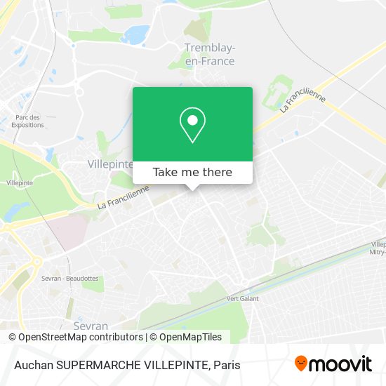 Mapa Auchan SUPERMARCHE VILLEPINTE