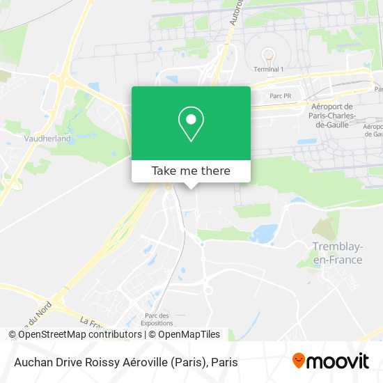 Mapa Auchan Drive Roissy Aéroville (Paris)