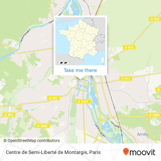 Mapa Centre de Semi-Liberté de Montargis