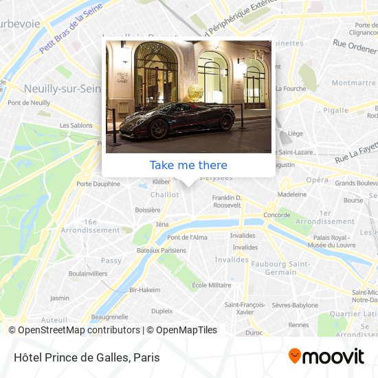 Mapa Hôtel Prince de Galles