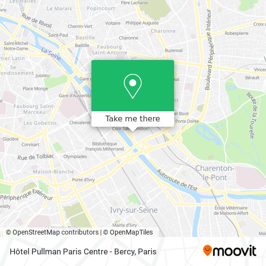 Hôtel Pullman Paris Centre - Bercy map