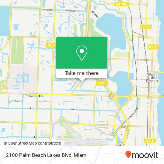 Mapa de 2100 Palm Beach Lakes Blvd