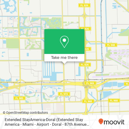 Extended StayAmerica-Doral (Extended Stay America - Miami - Airport - Doral - 87th Avenue South) map