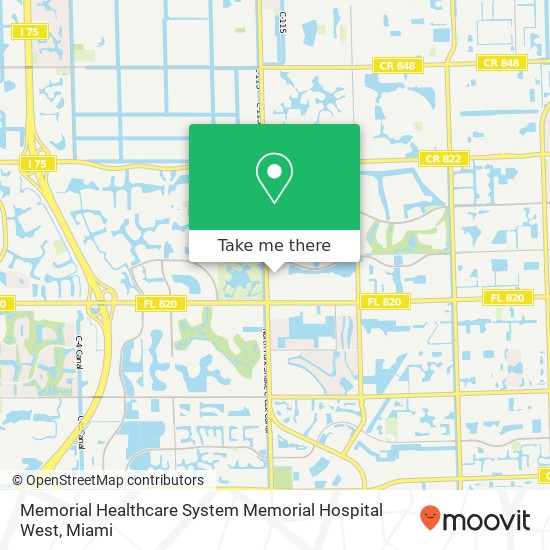 Memorial Healthcare System Memorial Hospital West map