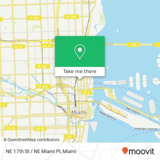 NE 17th St / NE Miami Pl map