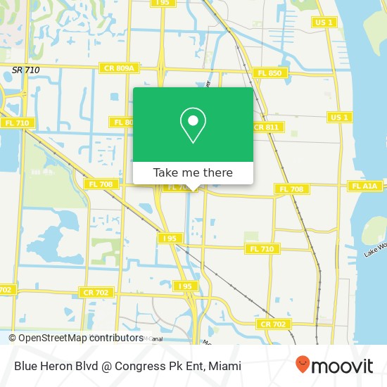 Mapa de Blue Heron Blvd @ Congress Pk Ent