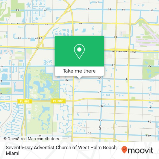 Seventh-Day Adventist Church of West Palm Beach map