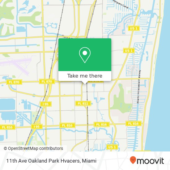 11th Ave Oakland Park Hvacers map