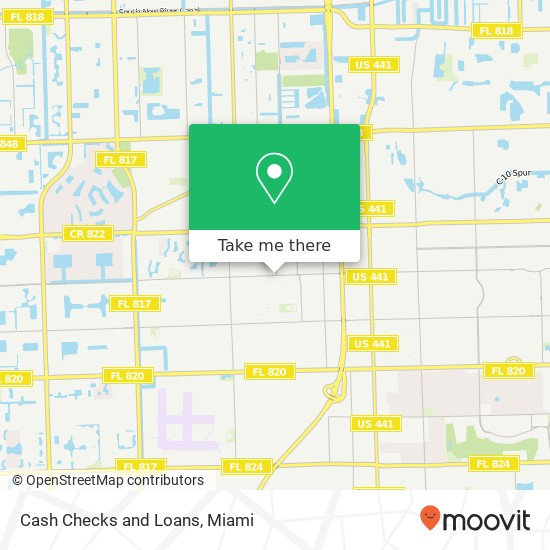 Cash Checks and Loans map