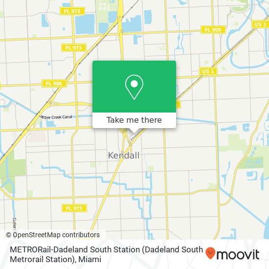 Mapa de METRORail-Dadeland South Station