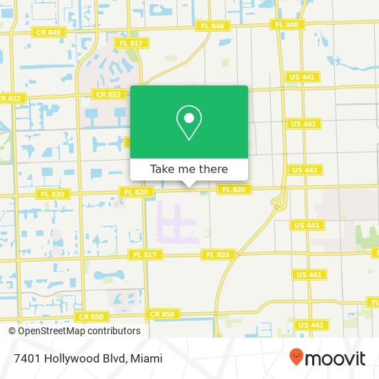 7401 Hollywood Blvd map