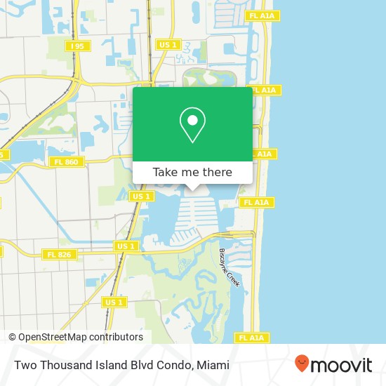 Mapa de Two Thousand Island Blvd Condo