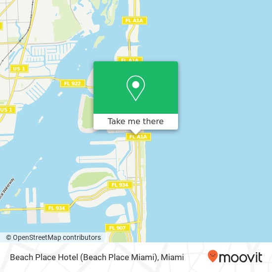 Mapa de Beach Place Hotel (Beach Place Miami)