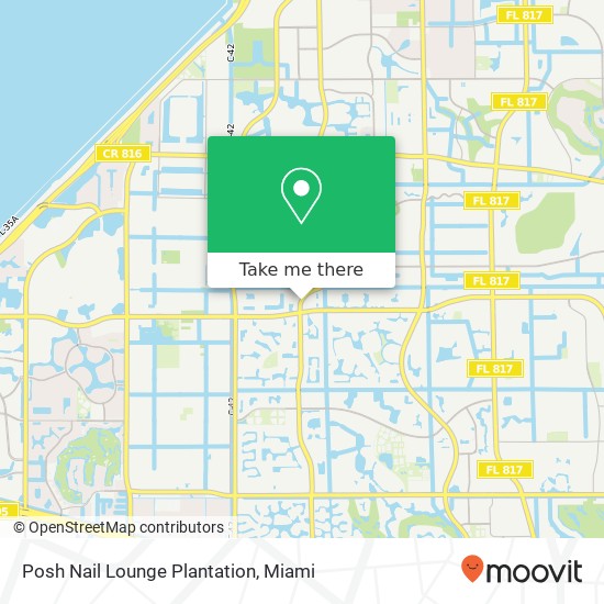 Posh Nail Lounge Plantation map