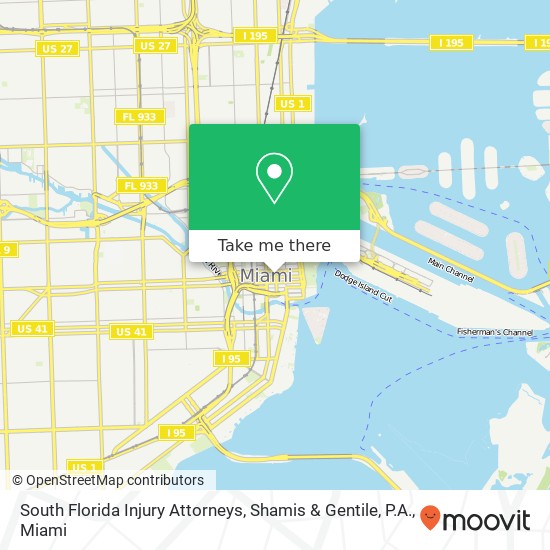 Mapa de South Florida Injury Attorneys, Shamis & Gentile, P.A.