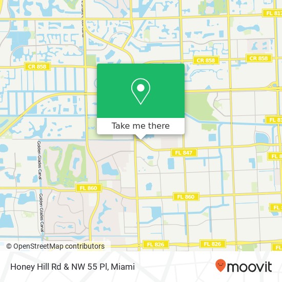 Honey Hill Rd & NW 55 Pl map