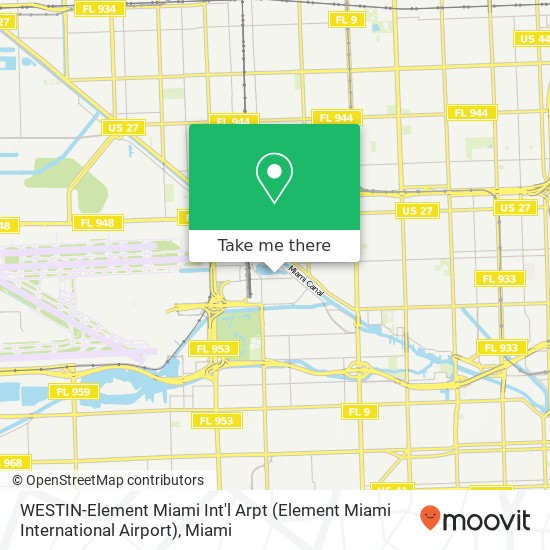 WESTIN-Element Miami Int'l Arpt (Element Miami International Airport) map