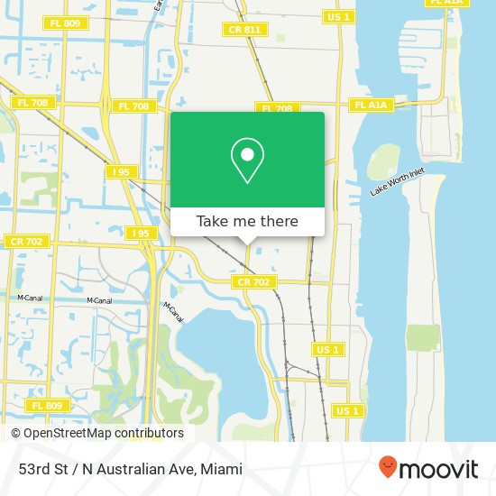 Mapa de 53rd St / N Australian Ave