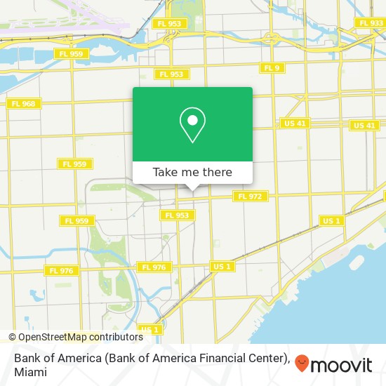 Mapa de Bank of America (Bank of America Financial Center)