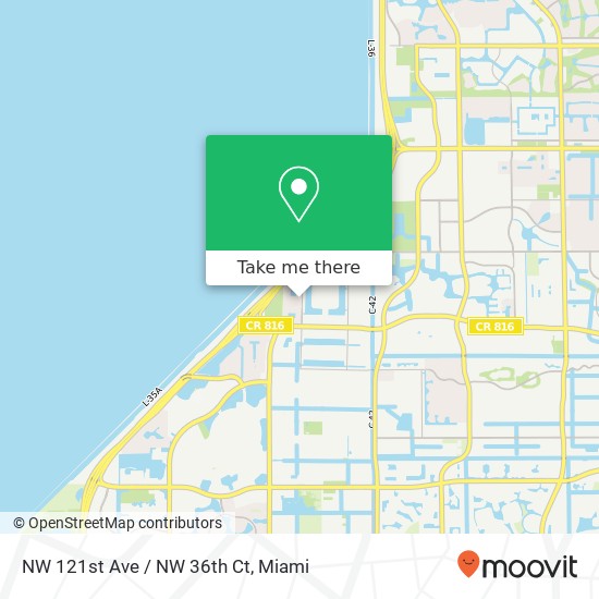 NW 121st Ave / NW 36th Ct map