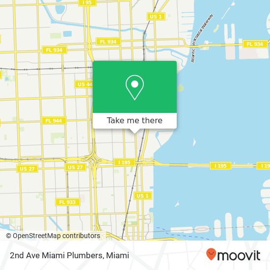 Mapa de 2nd Ave Miami Plumbers
