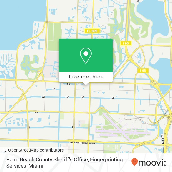 Mapa de Palm Beach County Sheriff's Office, Fingerprinting Services