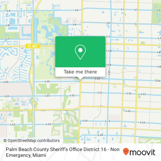Mapa de Palm Beach County Sheriff's Office District 16 - Non Emergency