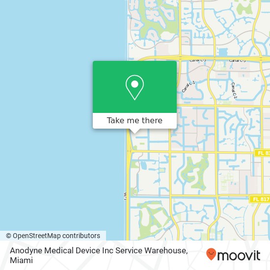 Mapa de Anodyne Medical Device Inc Service Warehouse