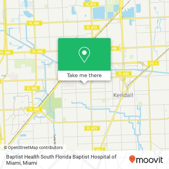 Mapa de Baptist Health South Florida Baptist Hospital of Miami