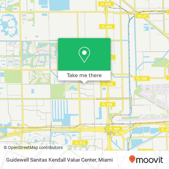 Mapa de Guidewell Sanitas Kendall Value Center