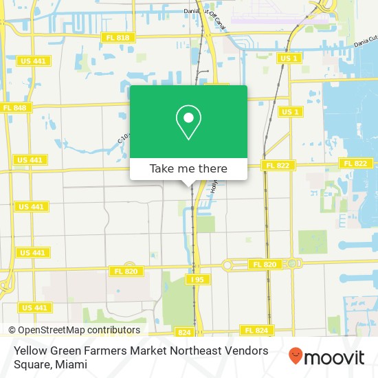 Mapa de Yellow Green Farmers Market Northeast Vendors Square