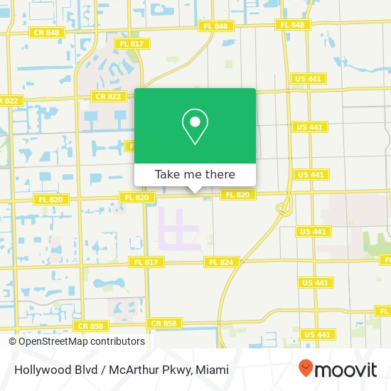 Hollywood Blvd / McArthur Pkwy map