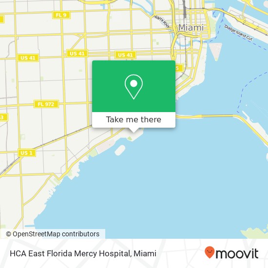 HCA East Florida Mercy Hospital map