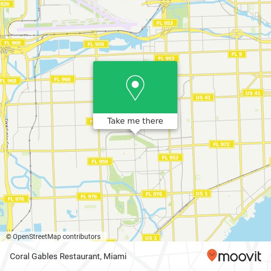 Mapa de Coral Gables Restaurant