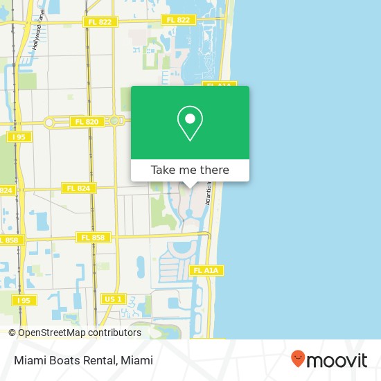 Miami Boats Rental map