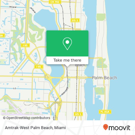 Amtrak-West Palm Beach map